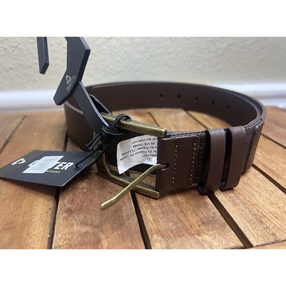 Travis Mathew Cuater Jinx Belt - Dark Brown, Size 36 Genuine Leather NWT Golf - Picture 1 of 4
